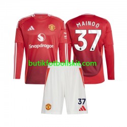 Manchester United Kobbie Mainoo 37 Barn Hemma Matchtröja 2024/25 Långärmad