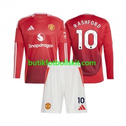 Manchester United Marcus Rashford 10 Barn Hemma Matchtröja 2024/25 Långärmad