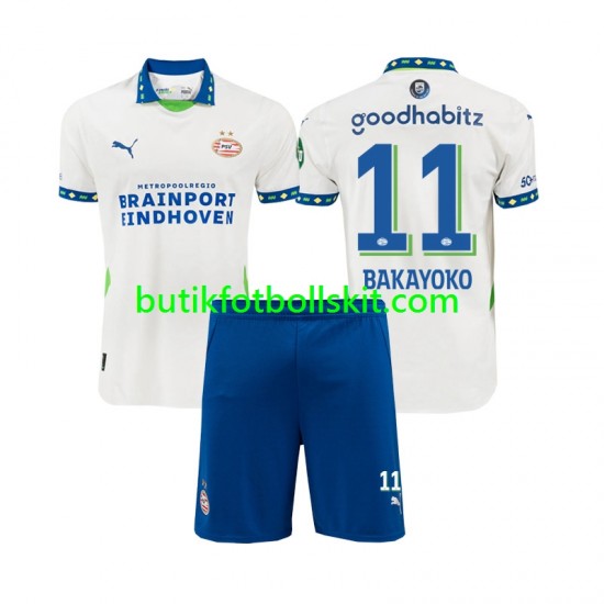PSV Eindhoven Johan Bakayoko 11 Barn Tredje Matchtröja 2024/25 Kortärmad