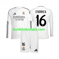 Real Madrid Endrick 16 Barn Hemma Matchtröja 2024/25 Långärmad