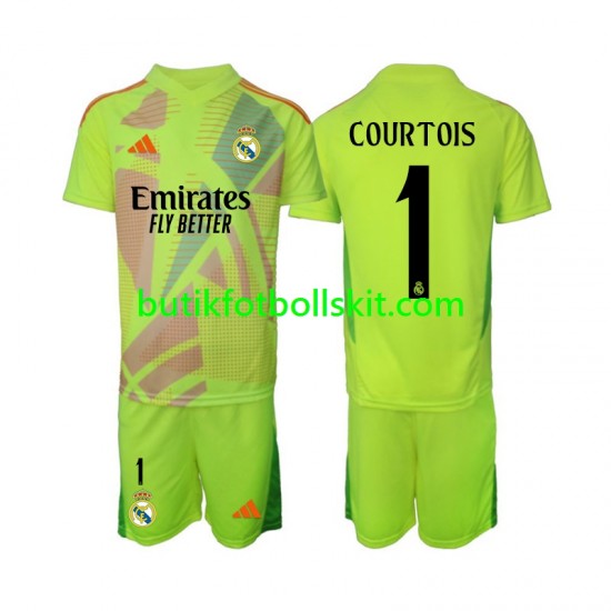 Real Madrid COURTOIS 1 Målvakt Barn Fjärdes Matchtröja 2024/25 Kortärmad