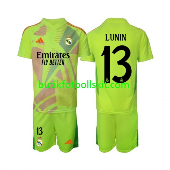 Real Madrid Lunin 13 Målvakt Barn Fjärdes Matchtröja 2024/25 Kortärmad
