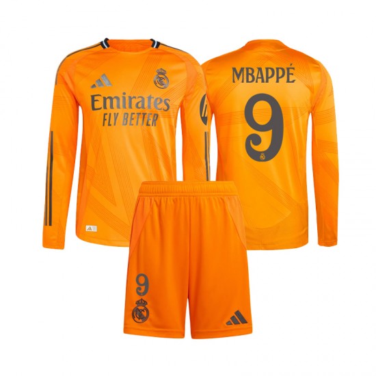 Real Madrid Mbappé 9 Barn Borta Matchtröja 2024/25 Långärmad