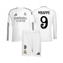 Real Madrid Mbappé 9 Barn Hemma Matchtröja 2024/25 Långärmad