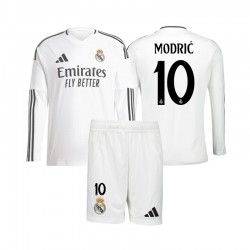 Real Madrid Modrić 10 Barn Hemma Matchtröja 2024/25 Långärmad