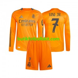 Real Madrid Vinicius Junior 7 Barn Borta Matchtröja 2024/25 Långärmad