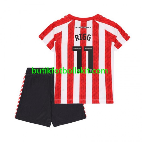 Sunderland Chris Rigg 11 Barn Hemma Matchtröja 2024/25 Kortärmad