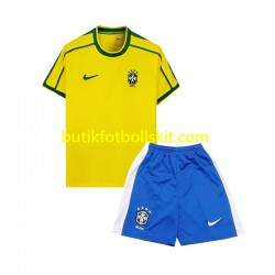 Brasilien Retro Barn Hemma Matchtröja 1998 Kortärmad