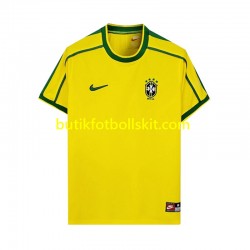 Brasilien Retro Män Hemma Matchtröja 1998 Kortärmad