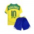 Brasilien Ronaldiho 10 Retro Barn Hemma Matchtröja 2004 Kortärmad