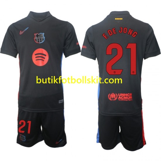 FC Barcelona F DE JONG 21 Barn Borta Matchtröja 2024/25 Kortärmad
