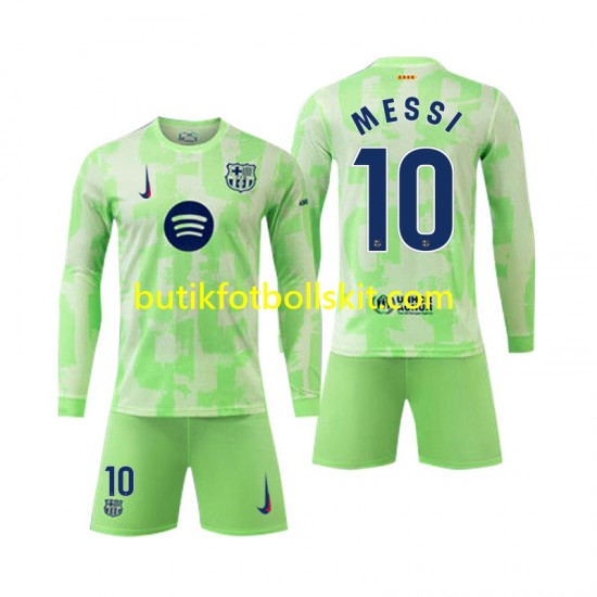 FC Barcelona Lionel Mess 10 Barn Tredje Matchtröja 2024/25 Långärmad