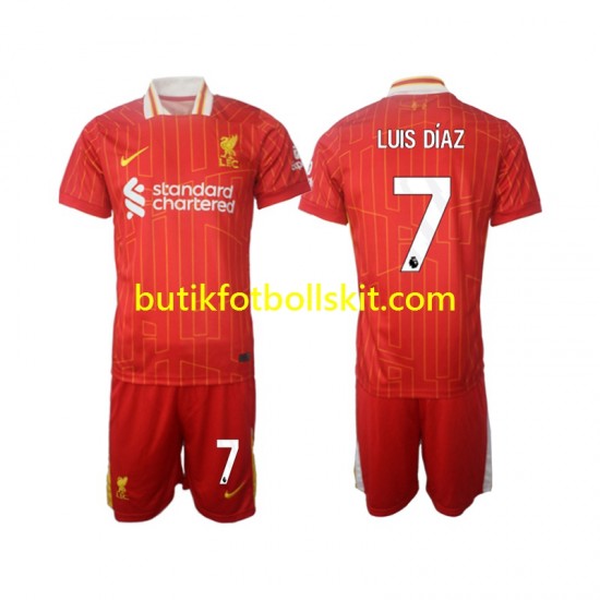 Liverpool Luis Diaz 7 Barn Hemma Matchtröja 2024/25 Kortärmad