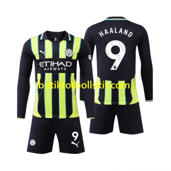 Manchester City Erling Haaland 9 Barn Borta Matchtröja 2024/25 Långärmad