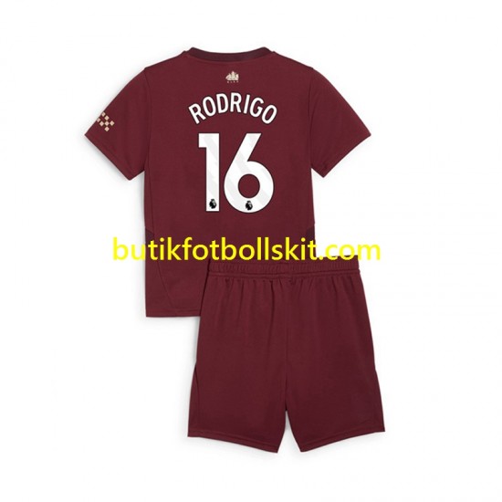 Manchester City RODRIGO 16 Barn Tredje Matchtröja 2024/25 Kortärmad