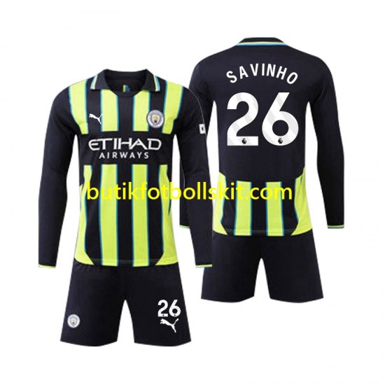 Manchester City Savinho 26 Barn Borta Matchtröja 2024/25 Långärmad