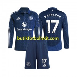 Manchester United Alejandro Garnacho 17 Barn Borta Matchtröja 2024/25 Långärmad