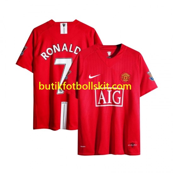 Manchester United Cristiano Ronaldo 7 Champion League 2007 Retro Män Hemma Matchtröja Kortärmad