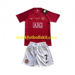 Manchester United Cristiano Ronaldo 7 Champion League 2007 Retro Barn Hemma Matchtröja Kortärmad