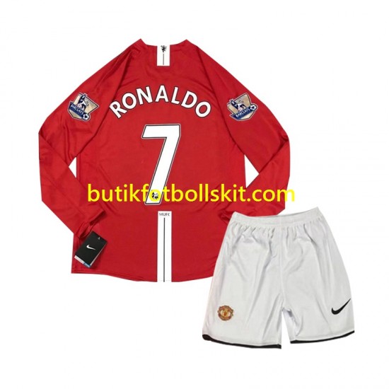 Manchester United Cristiano Ronaldo 7 2007 Retro Barn Hemma Matchtröja Långärmad