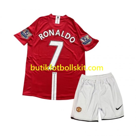 Manchester United Cristiano Ronaldo 7 2007 Retro Barn Hemma Matchtröja Kortärmad