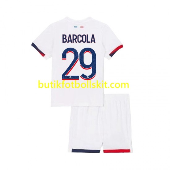 Paris Saint-Germain Bradley Barcola 29 Barn Borta Matchtröja 2024/25 Kortärmad