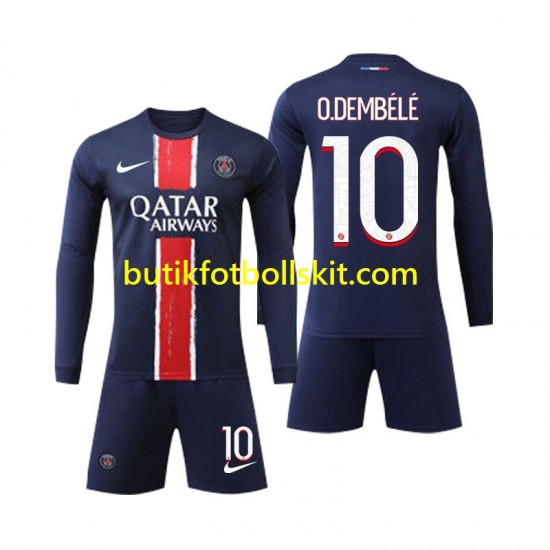 Paris Saint-Germain O Dembele 10 Barn Hemma Matchtröja 2024/25 Långärmad