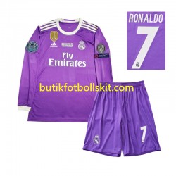 Real Madrid Cristiano Ronaldo 7 2016 Retro Barn Borta Matchtröja Långärmad