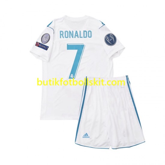 Real Madrid Cristiano Ronaldo 7 2017 Retro Barn Hemma Matchtröja Kortärmad