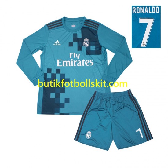 Real Madrid Cristiano Ronaldo 7 2017 Retro Barn Tredje Matchtröja Långärmad