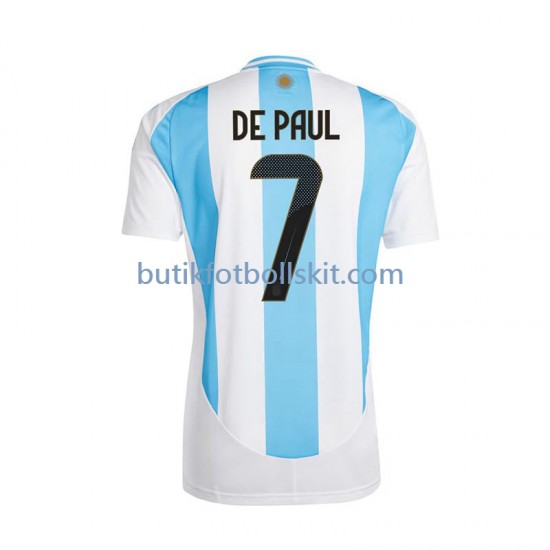 Argentina De Paul 7 Män Hemma Matchtröja 2024 Kortärmad