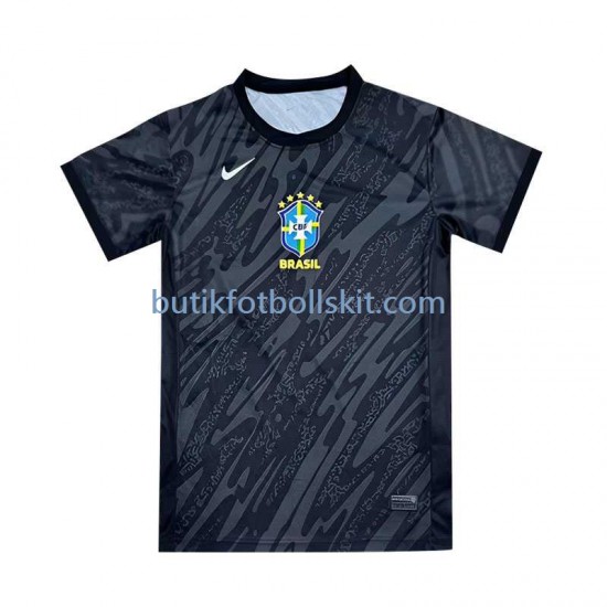 Brasilien Målvakt Män Borta Matchtröja 2024 Kortärmad