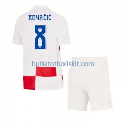 Kroatien Mateo Kovacic 8 Barn Hemma Matchtröja Euro 2024 Kortärmad