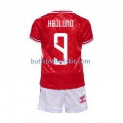 Danmark Hojlund 9 Barn Hemma Matchtröja Euro 2024 Kortärmad