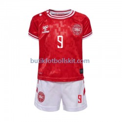 Danmark Hojlund 9 Barn Hemma Matchtröja Euro 2024 Kortärmad