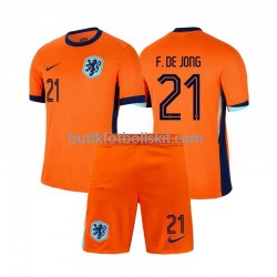 Nederländerna Frenkie de Jong 21 Barn Hemma Matchtröja Euro 2024 Kortärmad