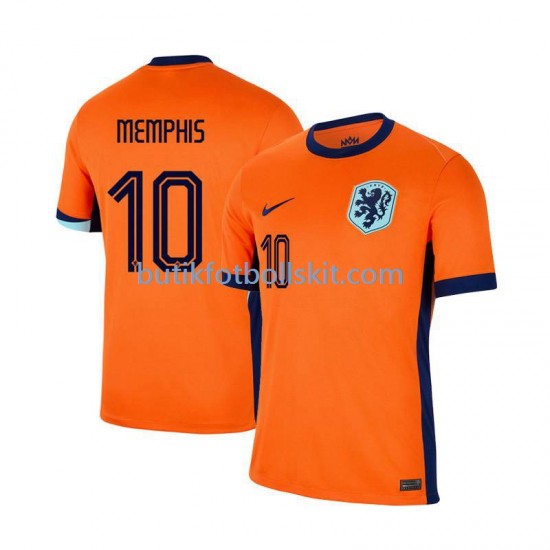 Nederländerna Memphis Depay 10 Män Hemma Matchtröja Euro 2024 Kortärmad