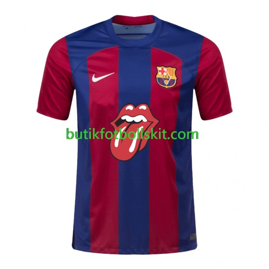 FC Barcelona Rolling Stones Män Hemma Matchtröja 2023/24 Kortärmad