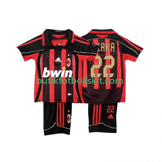 AC Milan KAKA 22 -2007 Retro Barn Hemma Matchtröja 2006 Kortärmad