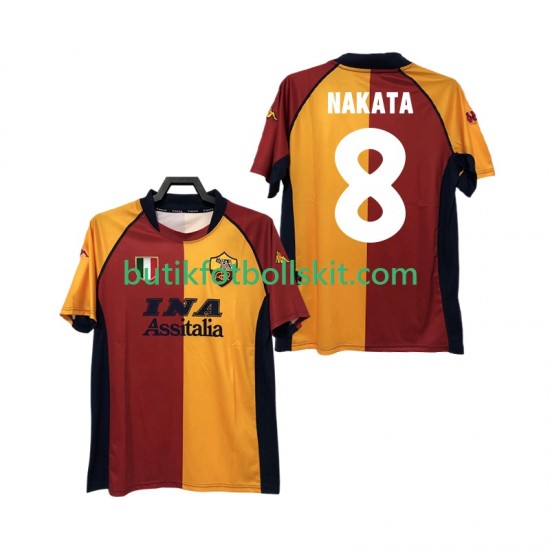 AS Roma AKATA 8 2000-2001 Retro Män Hemma Matchtröja Kortärmad