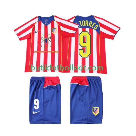 Atlético Madrid F TORRES 9 2005 Retro Barn Hemma Matchtröja 2004 Kortärmad