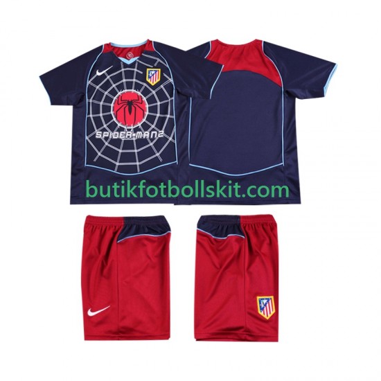 Atlético Madrid 2005 Retro Barn Borta Matchtröja 2004 Kortärmad