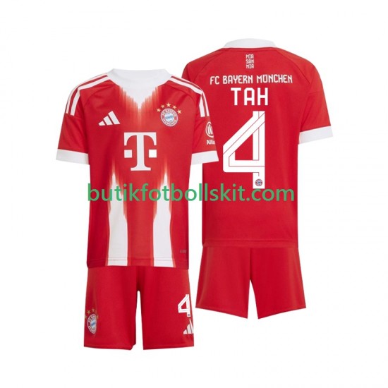 FC Bayern München Jonathan Tah 4 Barn Hemma Matchtröja 2025/26 Kortärmad