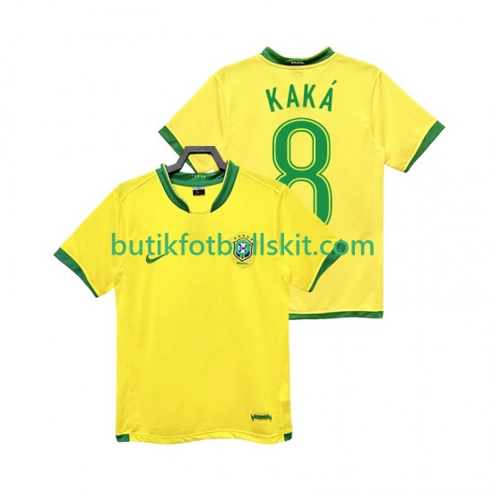 Brasilien KAKA 8 Retro Män Hemma Matchtröja 2006 Kortärmad