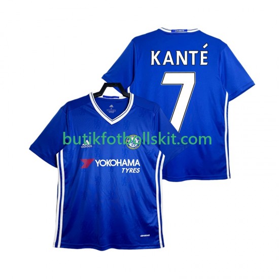 Chelsea KANTE 7 2016-2017 Retro Män Hemma Matchtröja Kortärmad