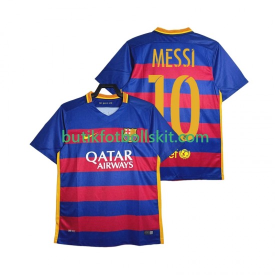 FC Barcelona Lionel Messi 10 2015-2016 Retro Män Hemma Matchtröja Kortärmad