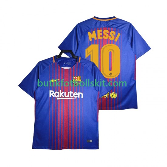 FC Barcelona Lionel Messi 10 2017-2018 Retro Män Hemma Matchtröja Kortärmad