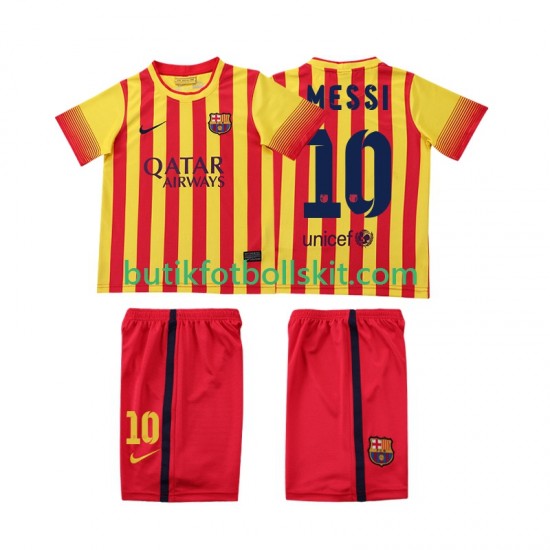 FC Barcelona Lionel Messi 10 2013 2014 Retro Barn Borta Matchtröja Kortärmad