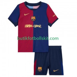 FC Barcelona TRAVIS SCOTT Barn Hemma Matchtröja 2024/25 Kortärmad