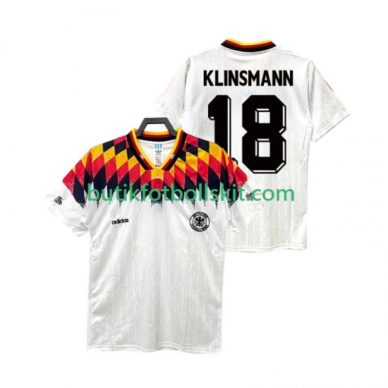 Tyskland KLINSMANN 18 1994 Retro Män Hemma Matchtröja Kortärmad